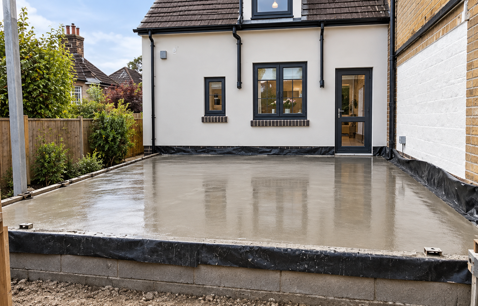Concrete oversite and ground slab works in Surrey